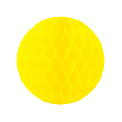 Бумажное украшение шар 30 см желтый