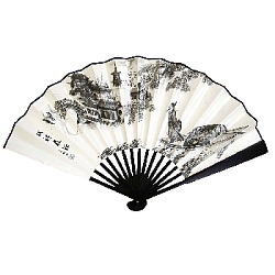 Веер для танцев 33х60см с рисунком, №8