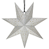 Звезда семиконечная бумажная блеск 45 см, точки и звездочки, серебро