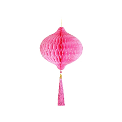Бумажное украшение Шар-соты с кисточкой 20 см, розовый